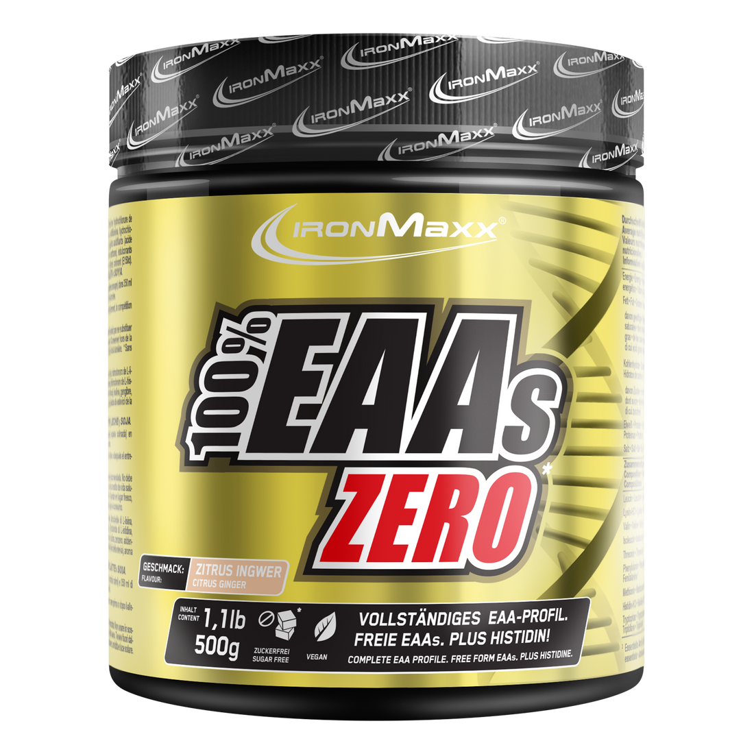 100% EAAs Zero (500g Dose) - Zitrus-Ingwer