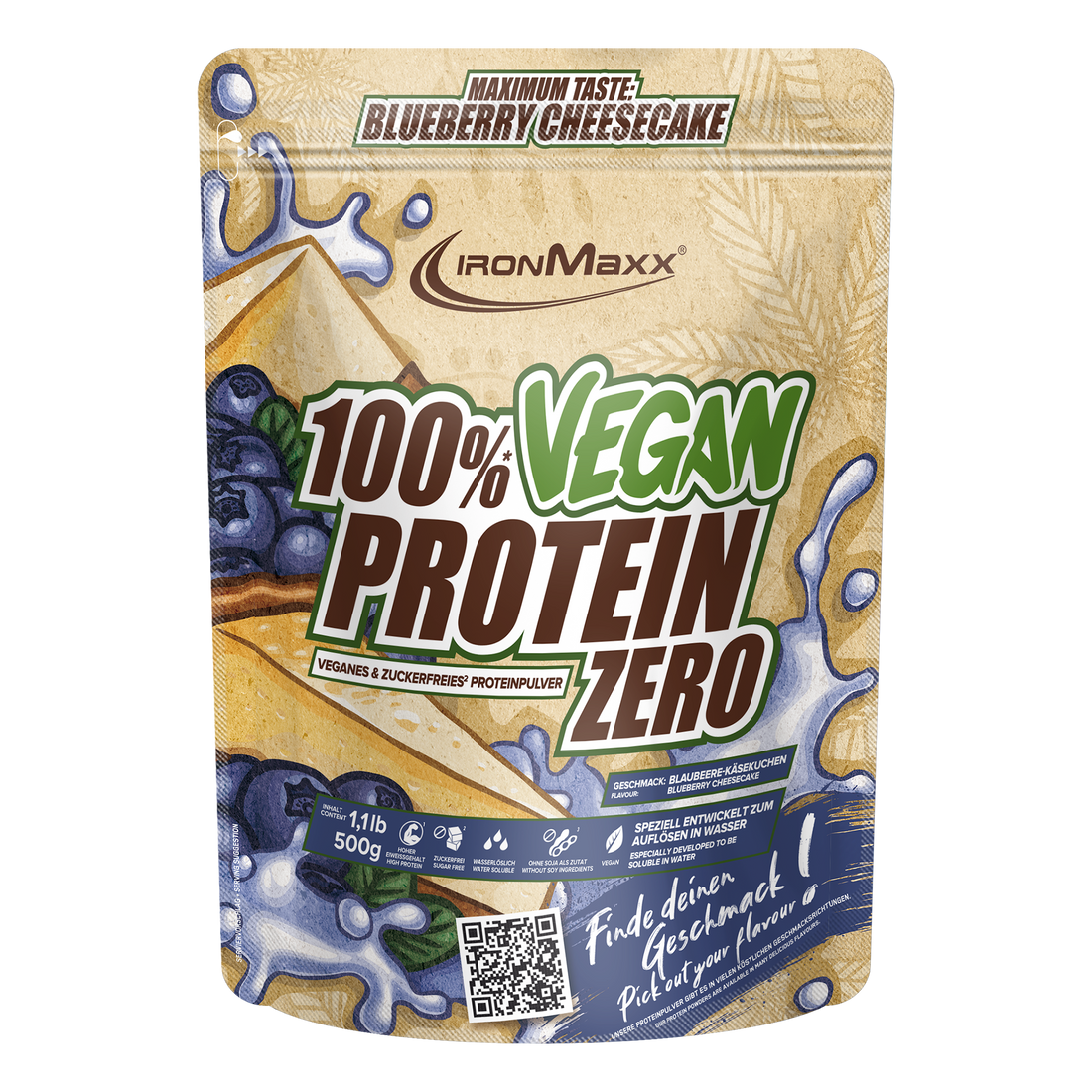 100% Vegan Protein Zero (500g) - Blueberry Cheesecake