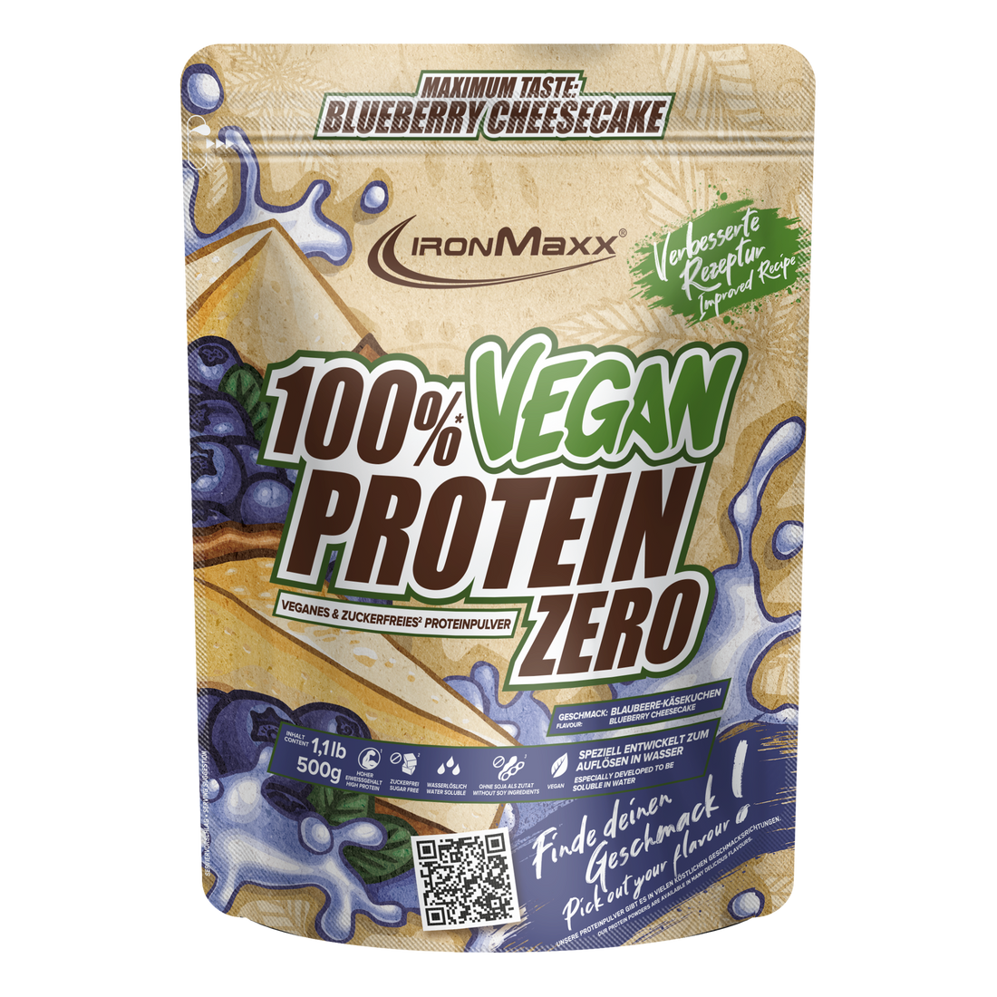 100% <tc>Vegan Protein Zero</tc> (500g) - Blueberry Cheesecake