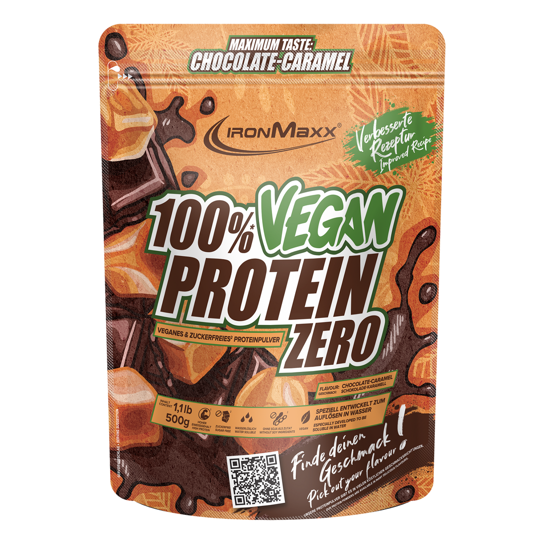 100% Vegan Protein Zero (500g) - Chocolate Caramel