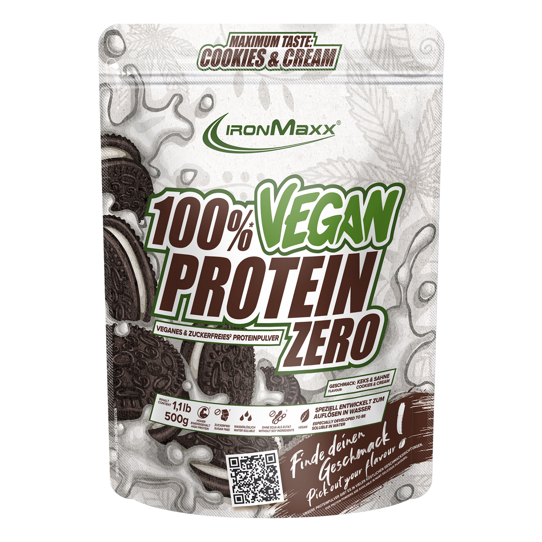 100% Vegan Protein Zero (500g) - Cookies & Cream