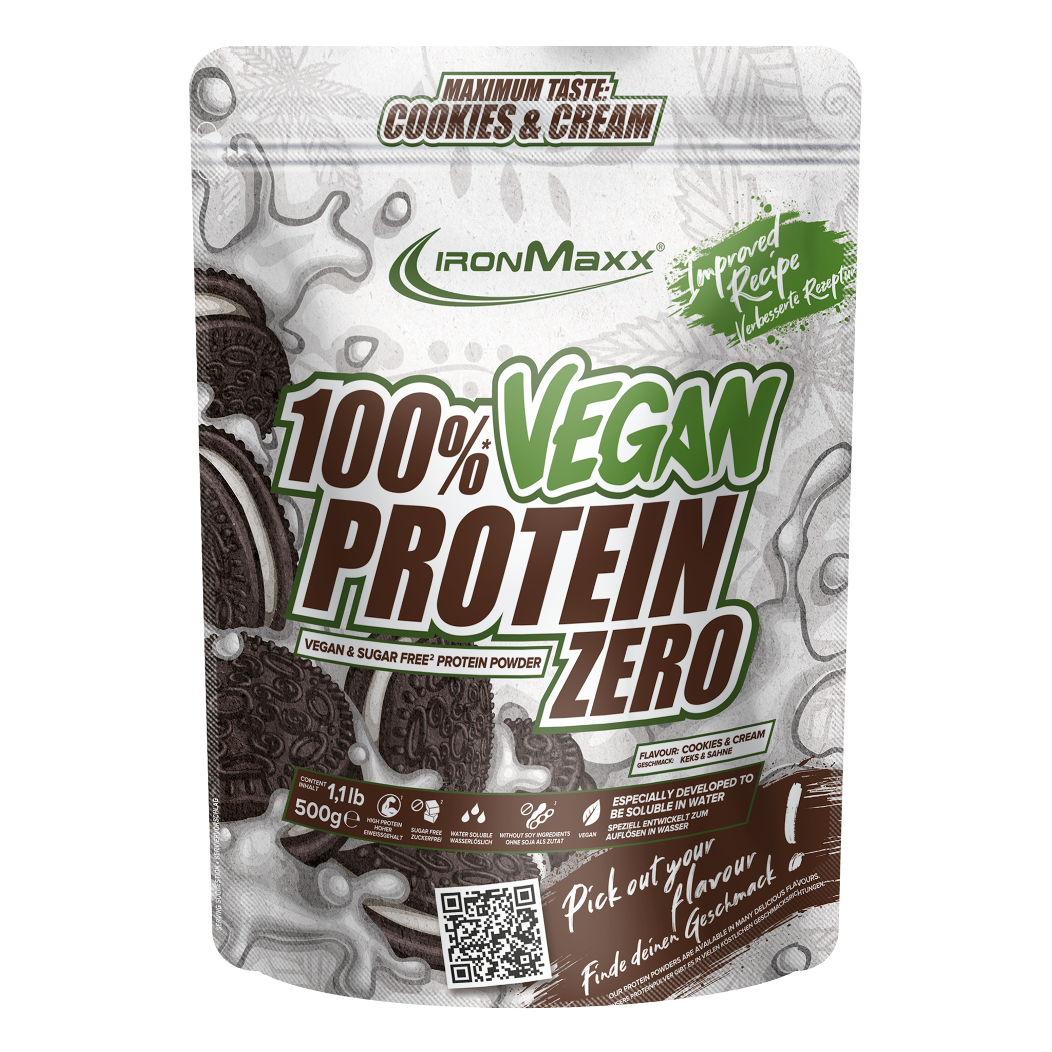 100% <tc>Vegan Protein Zero</tc> (500g) -  <tc>Cookies &amp; Cream</tc>