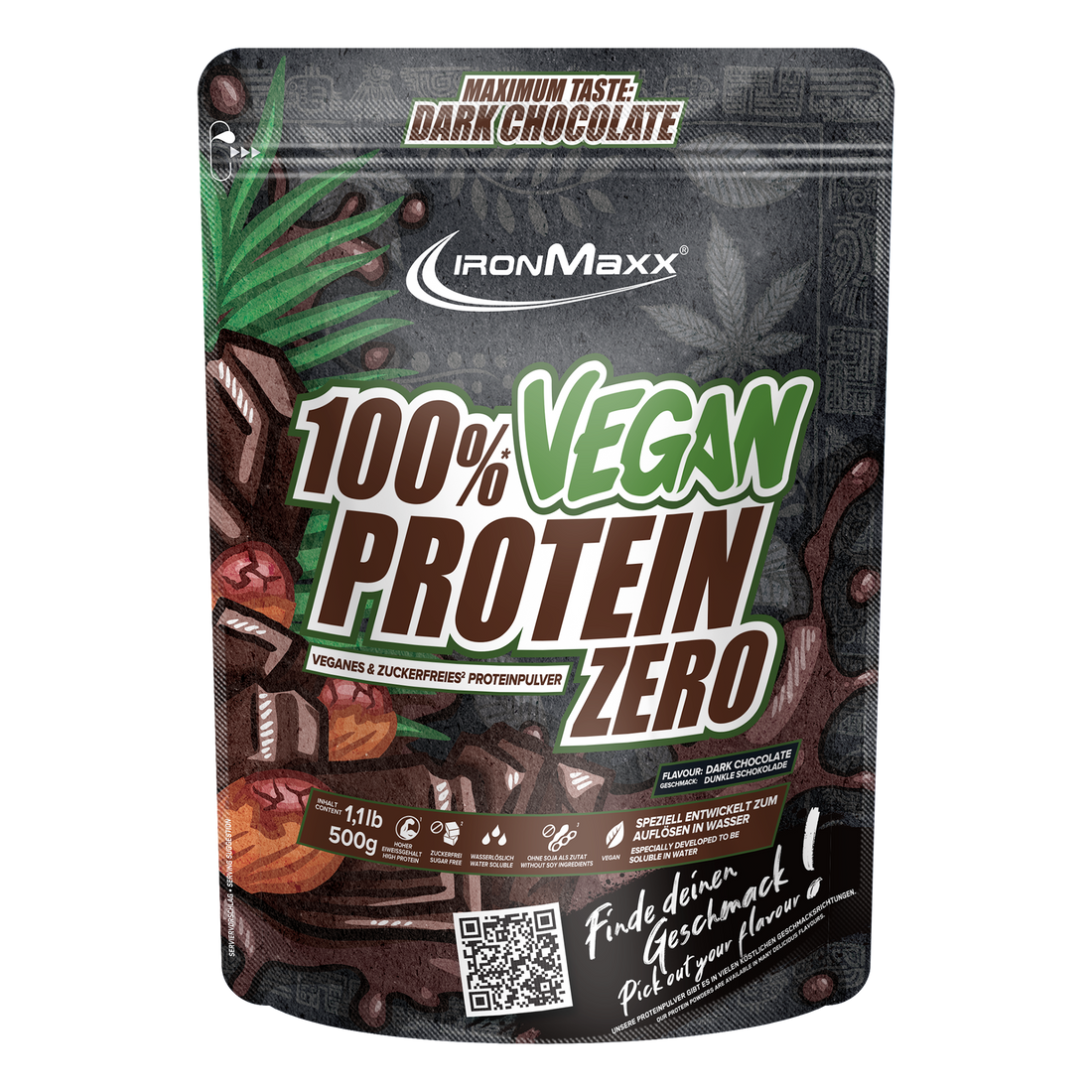100% Vegan Protein Zero (500g) - Dark Chocolate