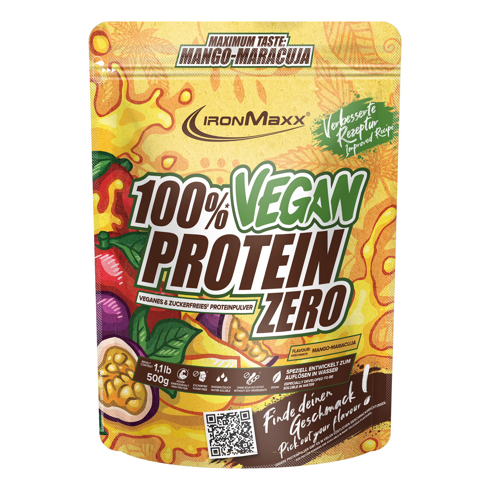 100% Vegan Protein Zero - Mango-Maracuja (500g)