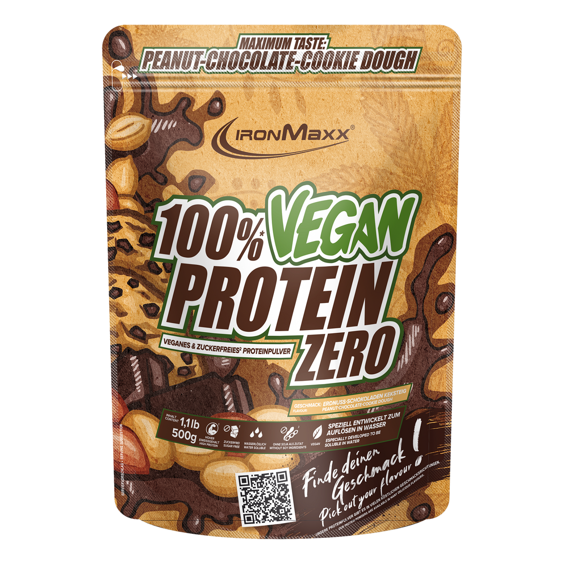 100% Vegan Protein Zero (500g) - Peanut Chocolate Cookie Dough