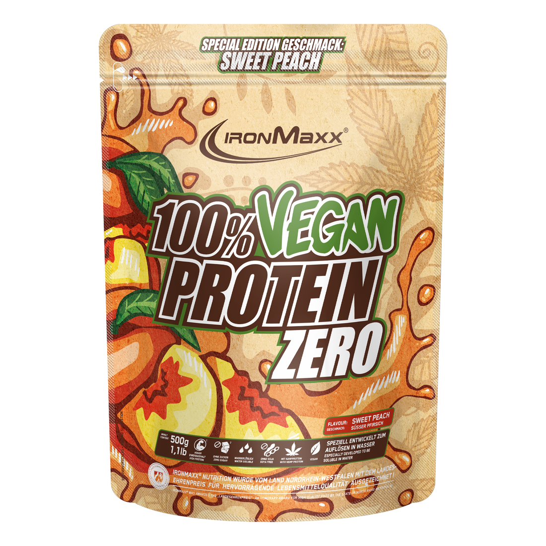 100% Vegan Protein Zero (500g) - Sweet Peach