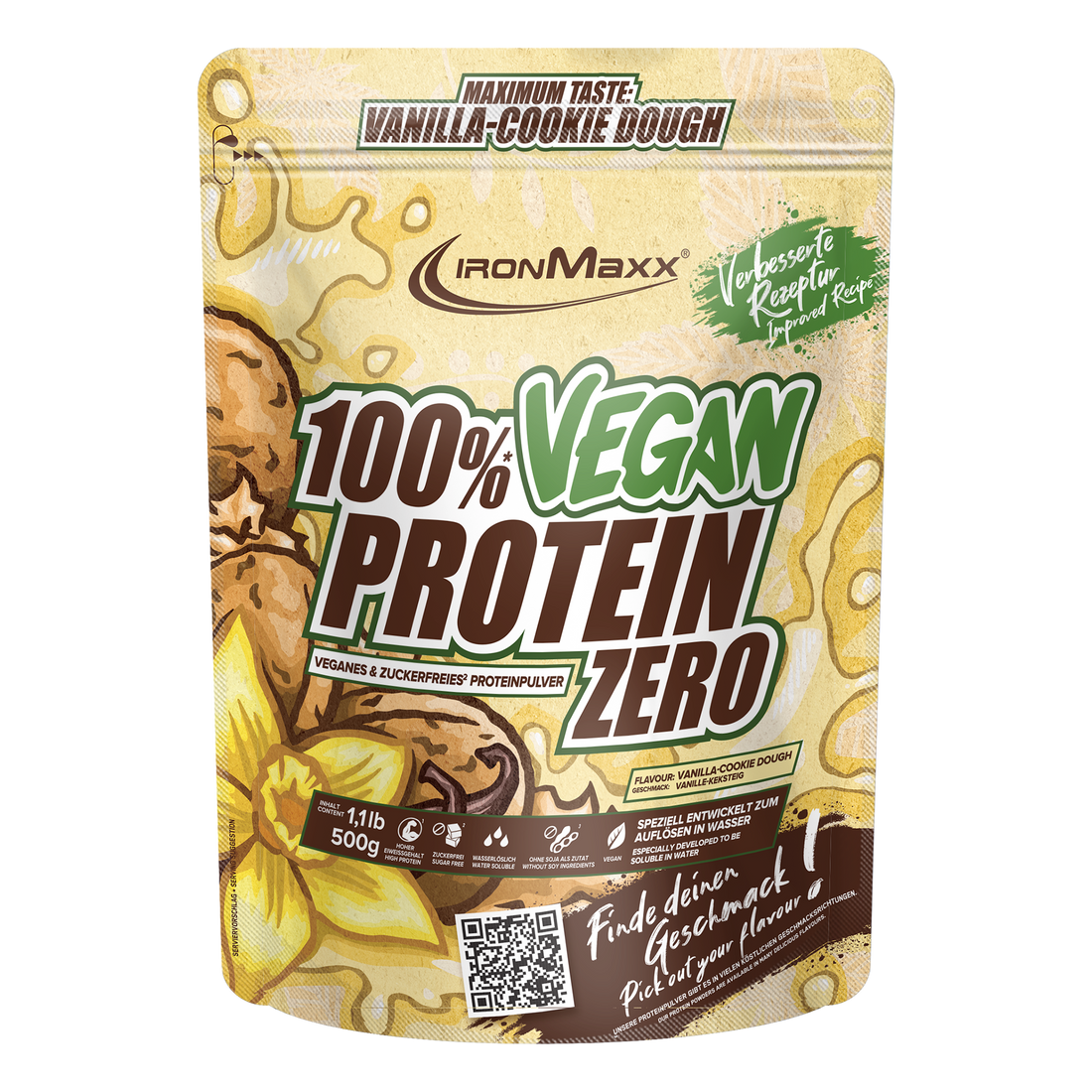 100% Vegan Protein Zero (500g) - Vanilla Cookie Dough