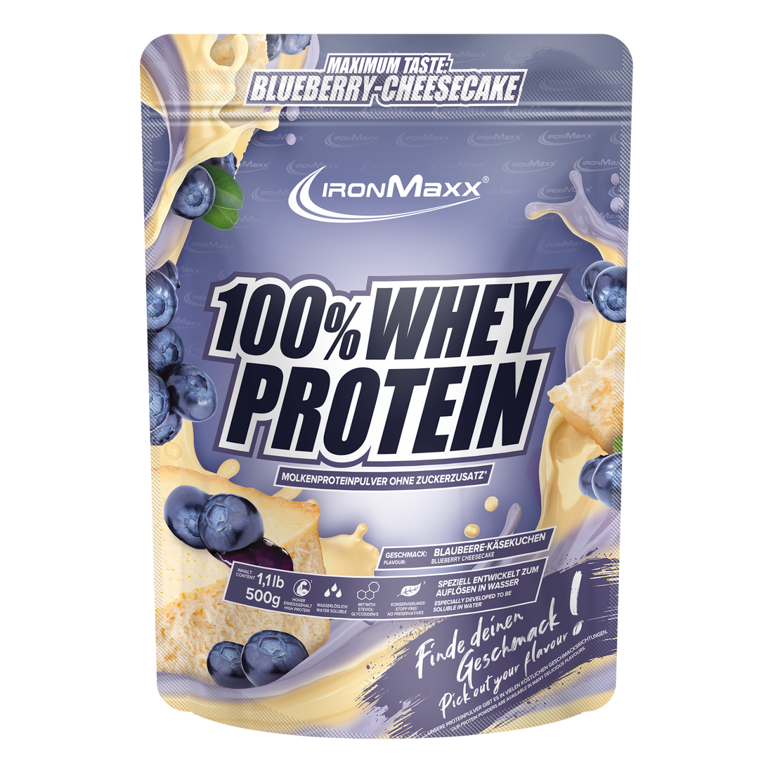 100% Whey Protein - 500g bag - Blueberry Cheesecake