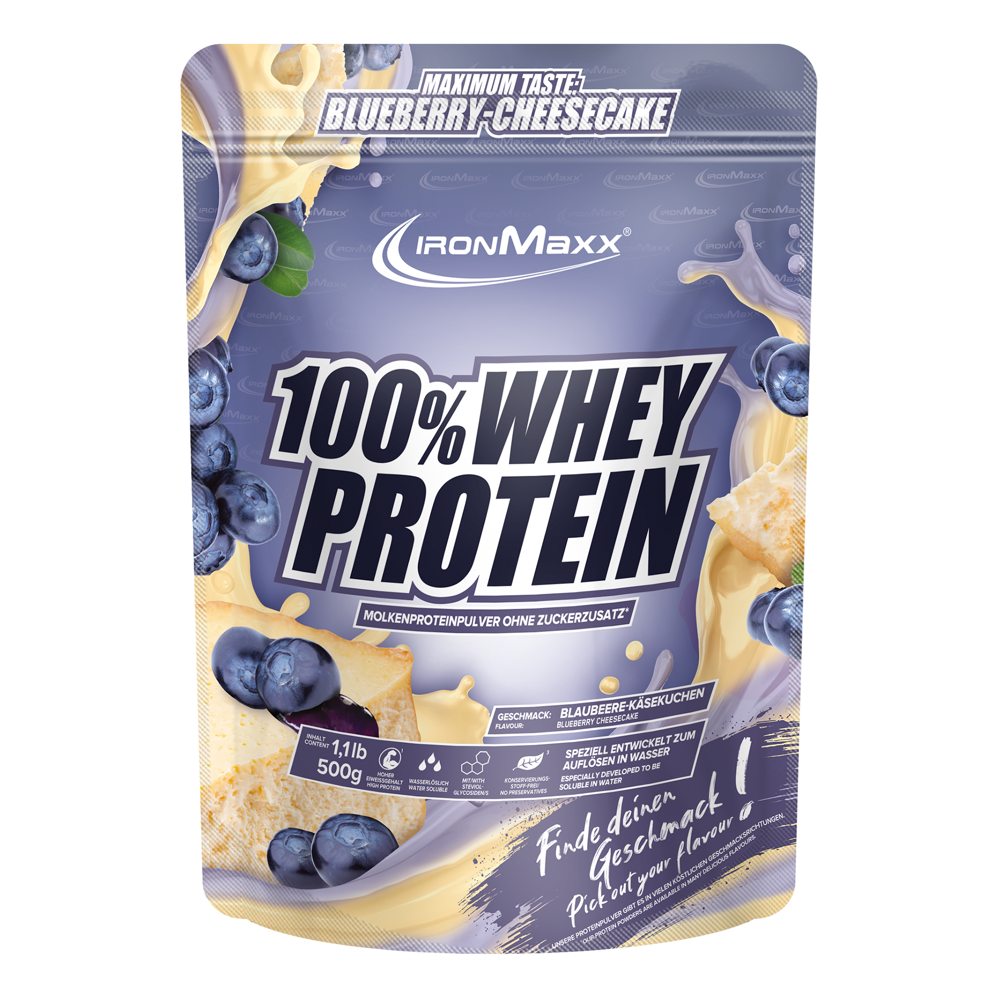 100% Whey Protein - 500g bag - Blueberry Cheesecake