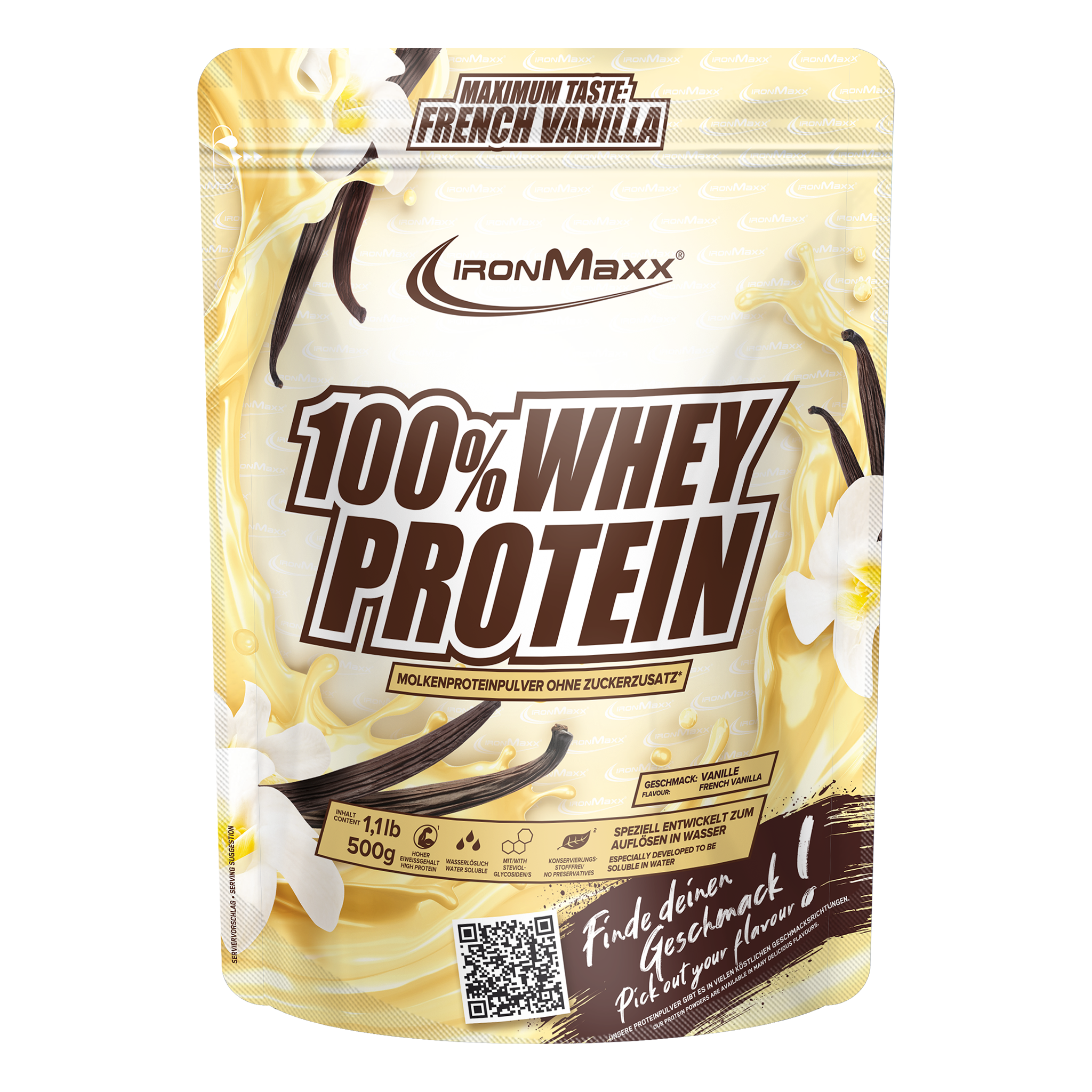 100% Whey Protein-Beutel-French Vanilla-500g