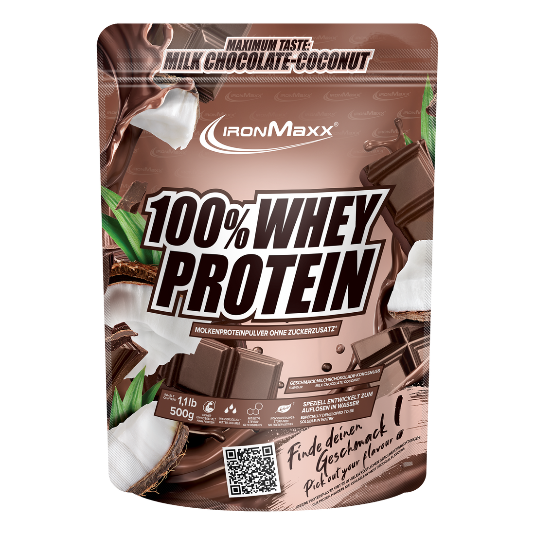 100% Whey Protein - 500g Beutel - Schokolade Kokos