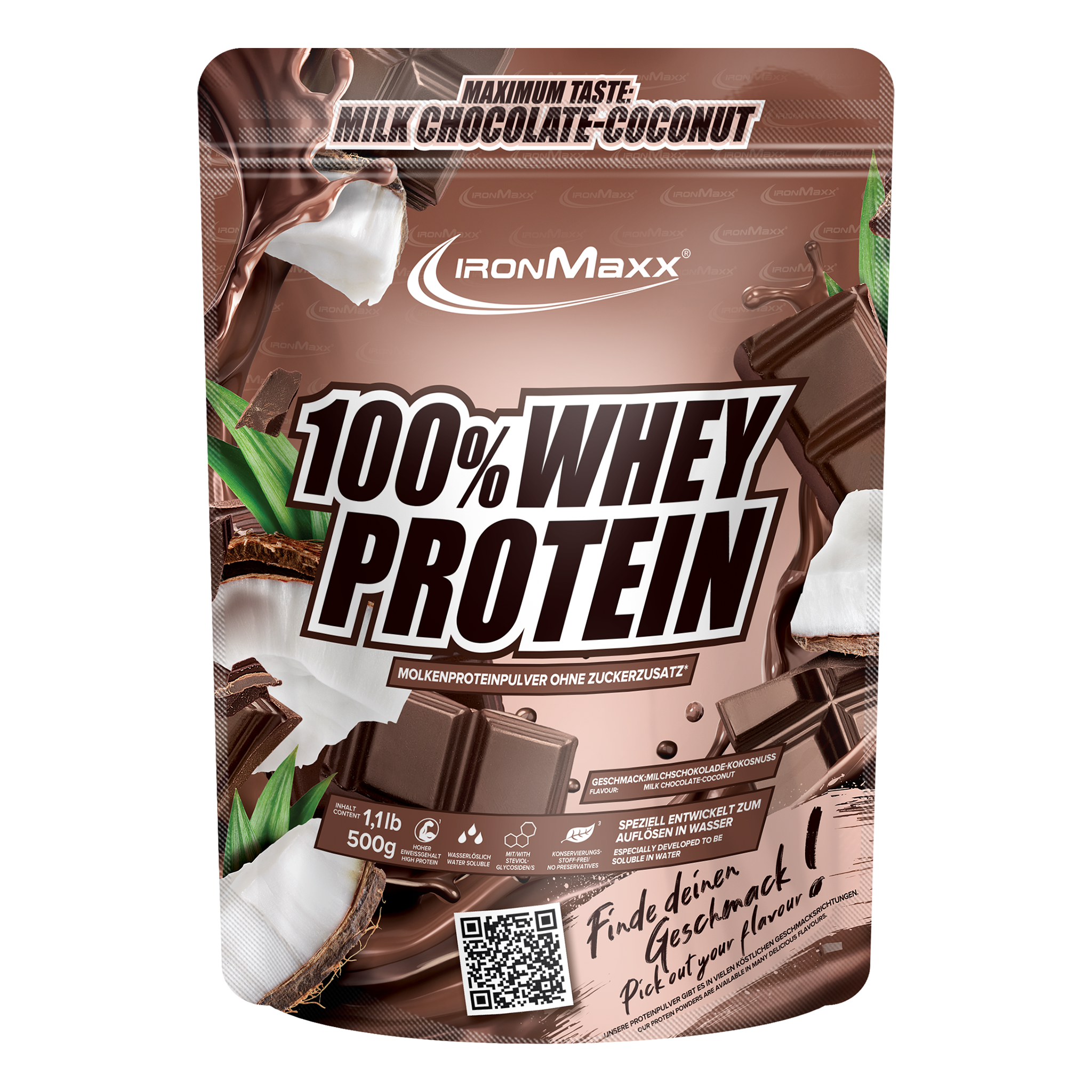 100% Whey Protein - 500g Beutel - Schokolade Kokos