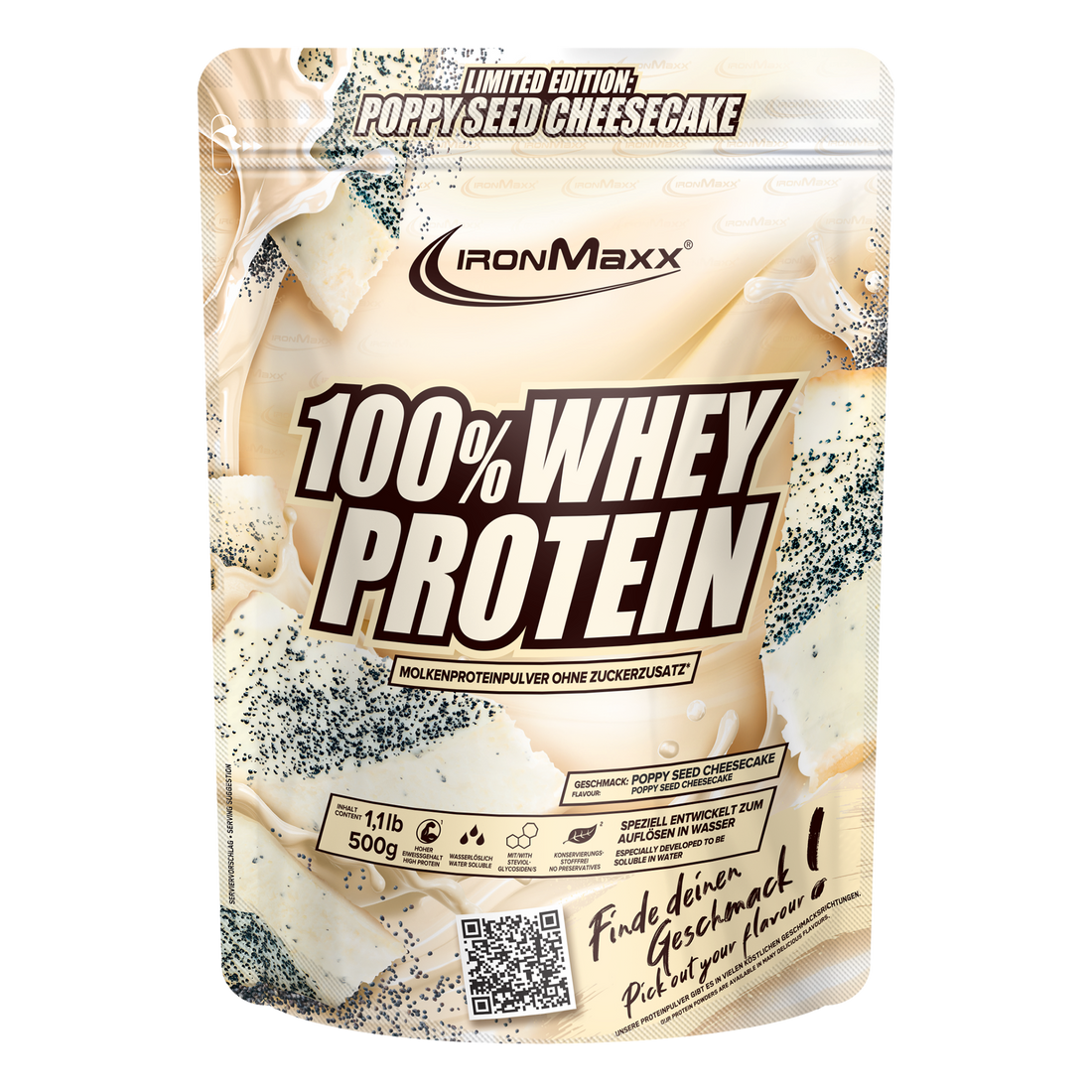 100% Whey Protein - 500g Beutel - Poppy Seed Cheesecake