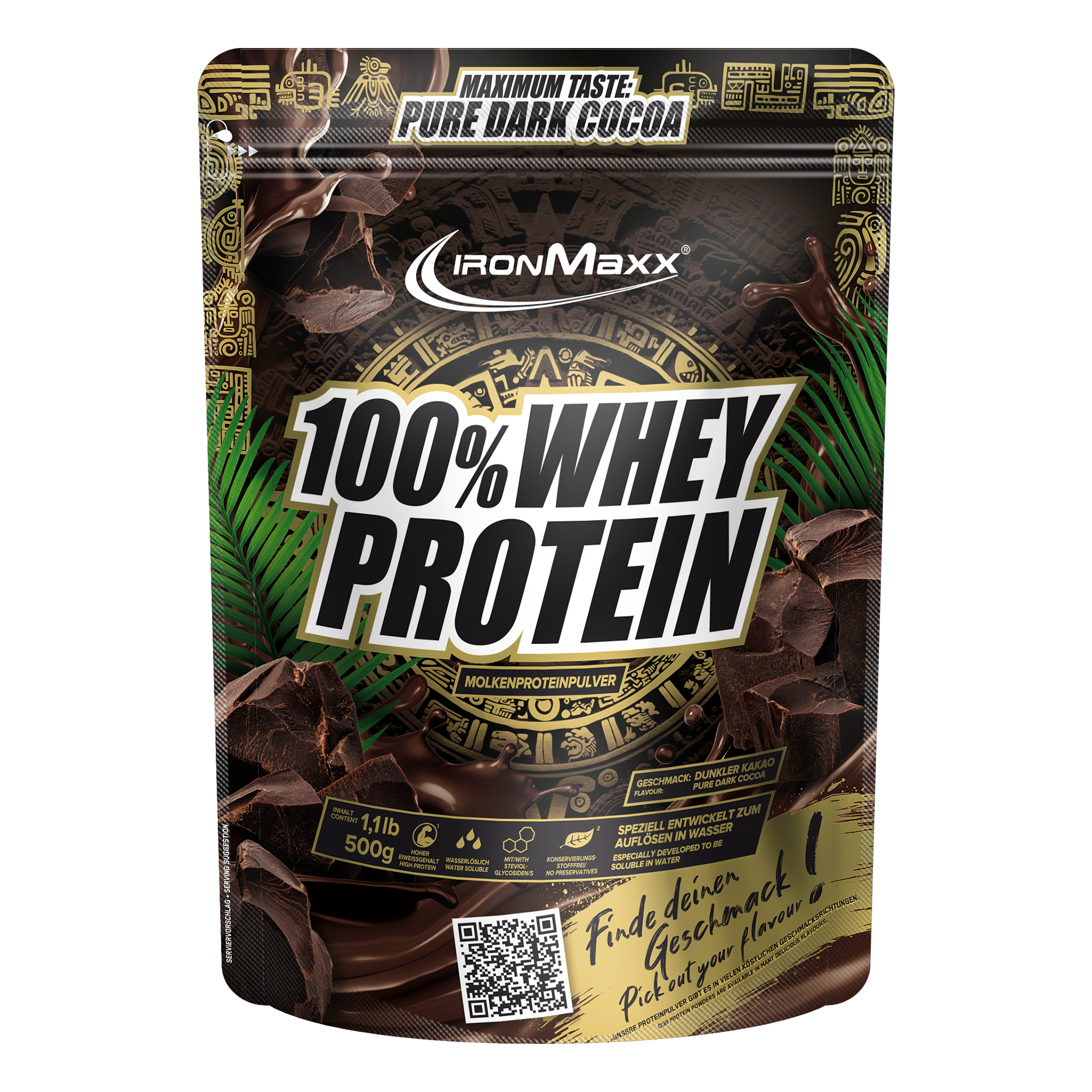 100% Whey Protein - 500g bag - Pure Dark Cocoa