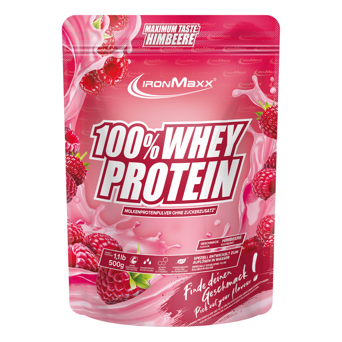 100% Whey Protein - 500g Beutel - Himbeere