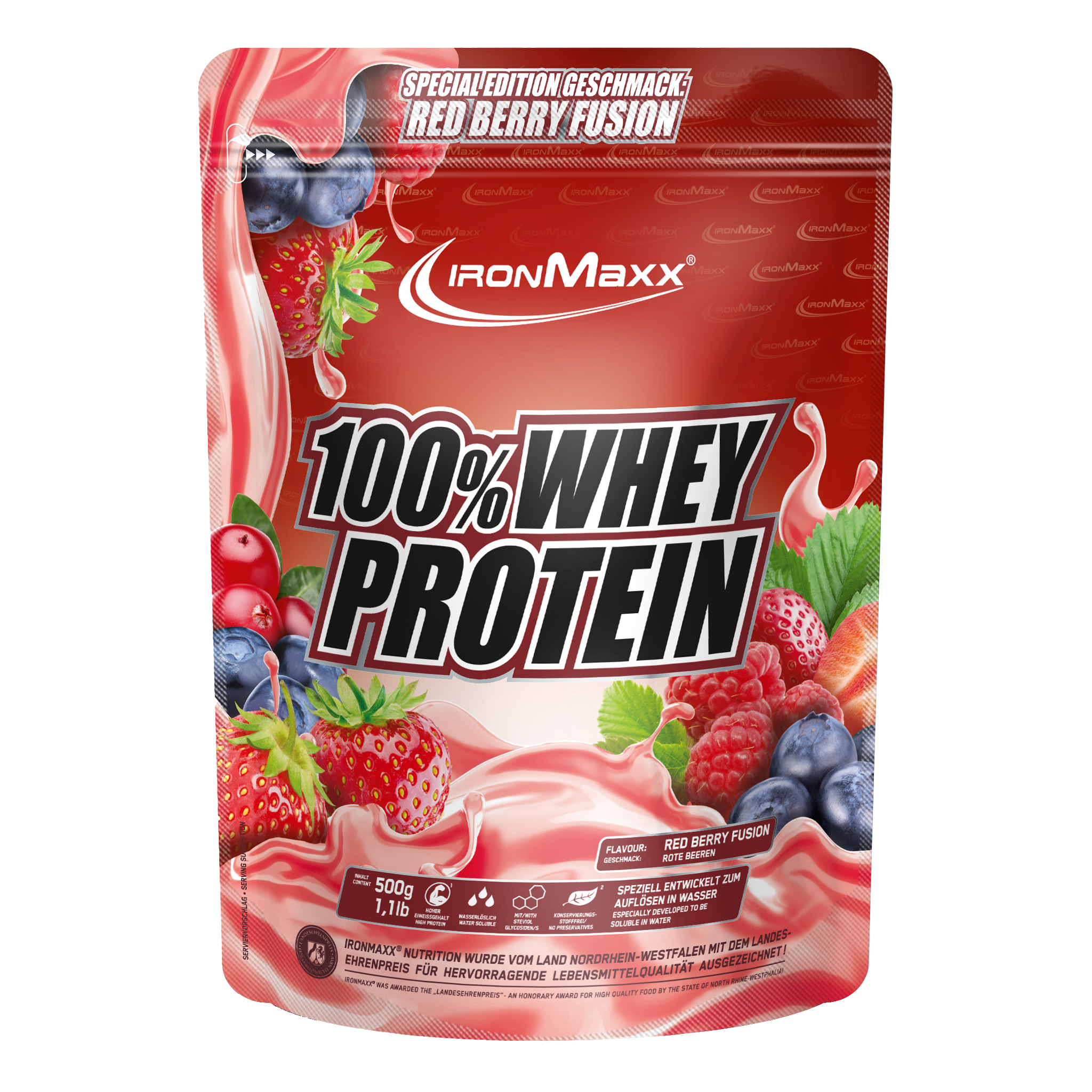 100% Whey Protein - 500g Beutel - Red Berry Fusion (Special Edition)
