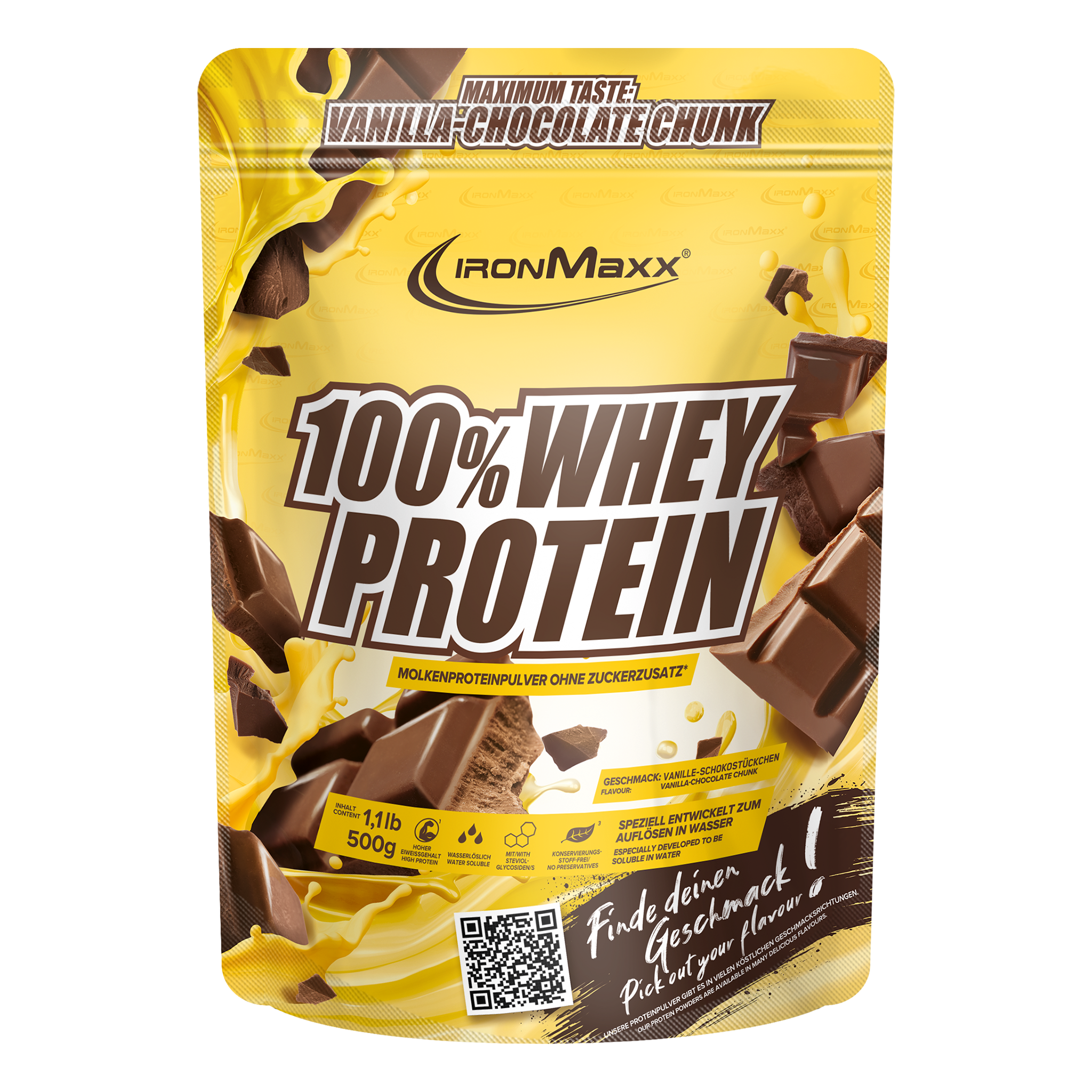 100% Whey Protein - 500g Beutel -  Vanilla Choco Chunk (Special Edition)