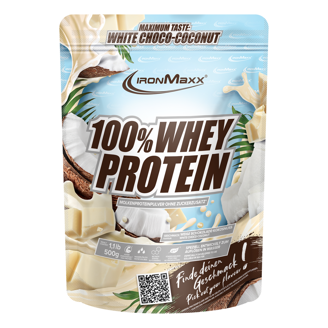 100% Whey Protein (500g) - White Choc Coconut