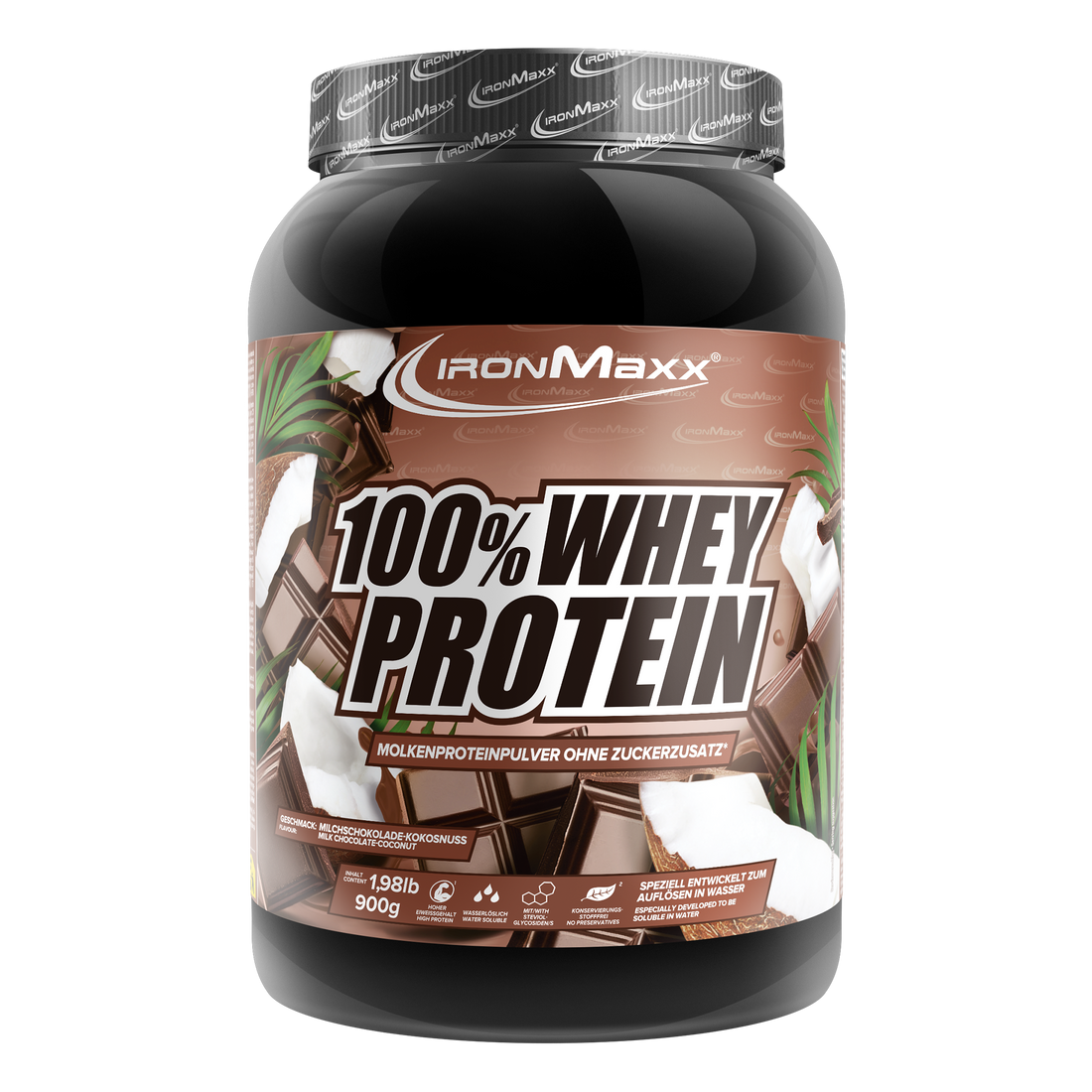 100% Whey Protein - 900g can - Chocolate Coconut