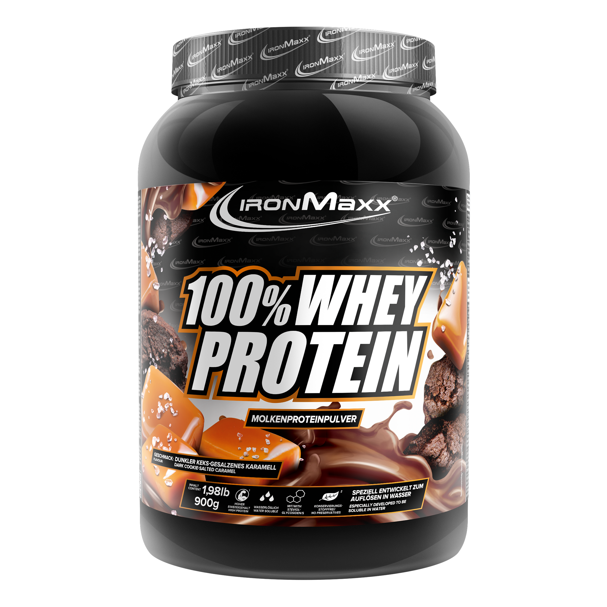 100% Whey Protein - 900g can - Dark Cookies Salted Caramel