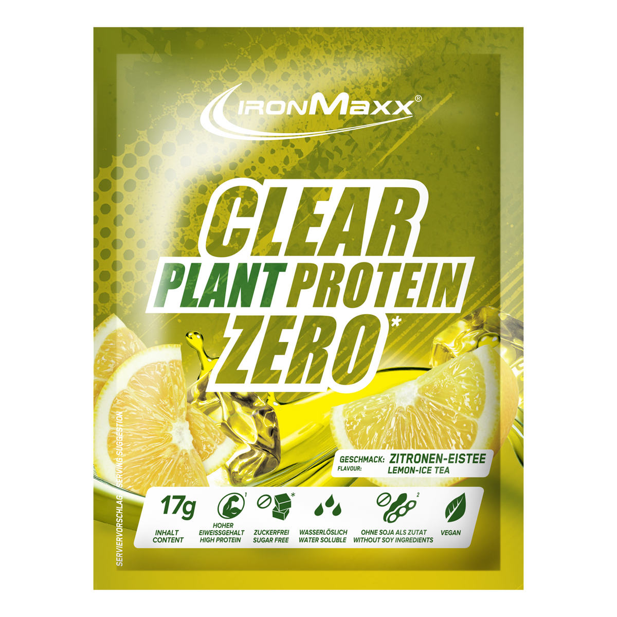 Clear Plant Protein Zero Lemon Ice Tea 17g - Jetzt kaufen – IronMaxx ...