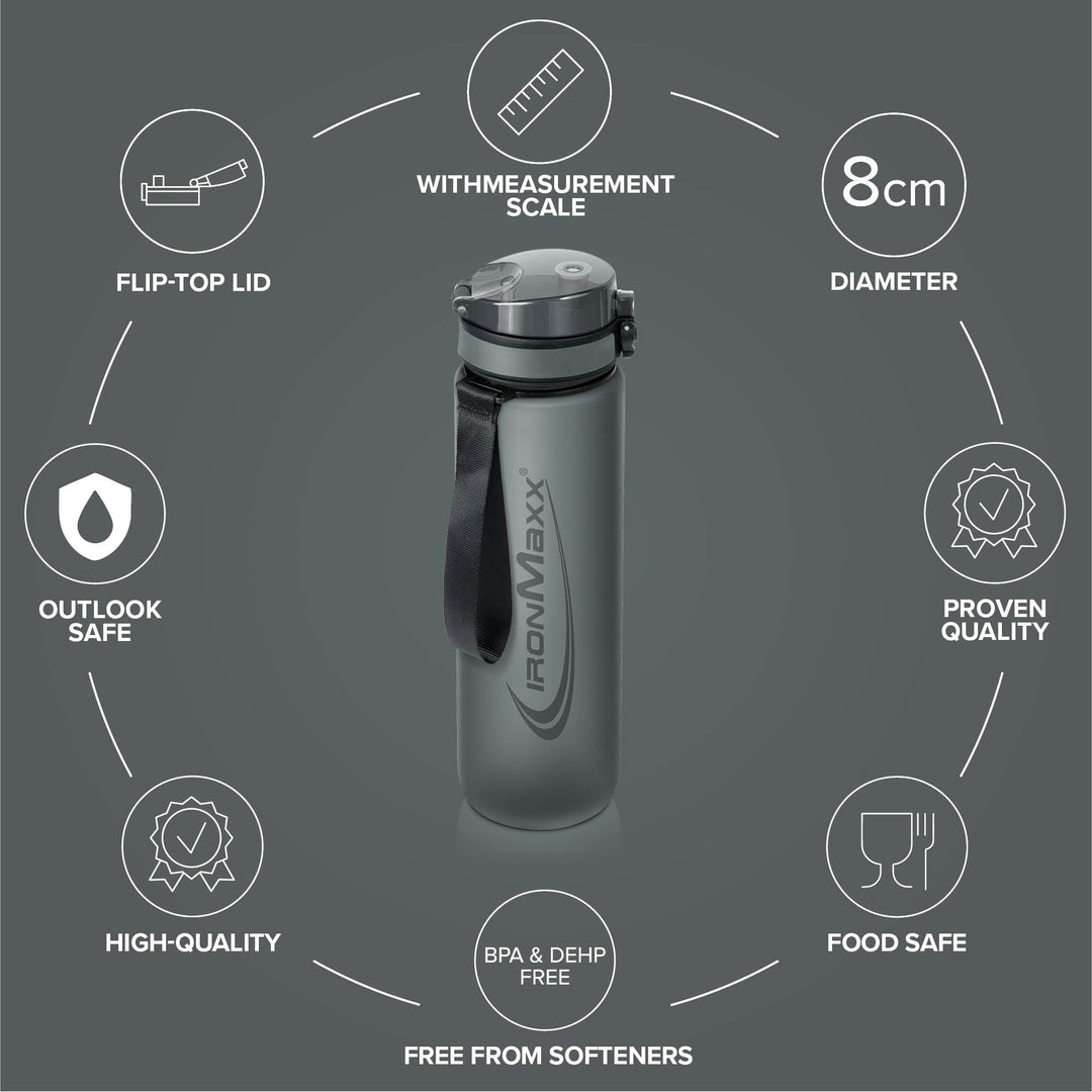 Sport Water Bottle Ash Grey - 1000ml