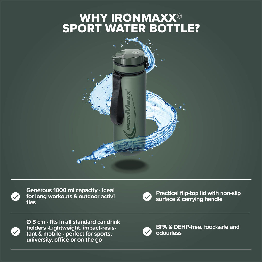Sport Water Bottle Mineral Green - 1000ml