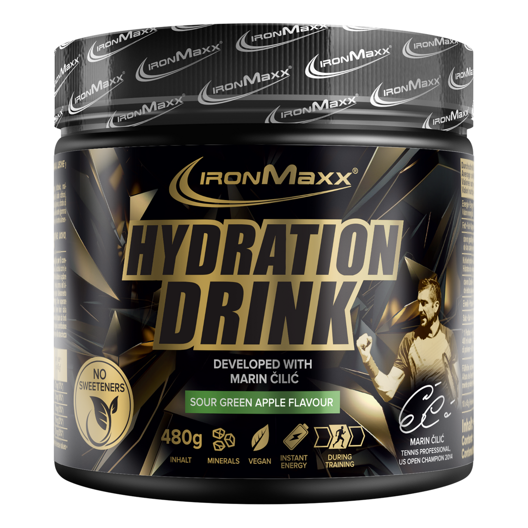 Hydration Drink Pulver - 480g Dose – Sour Green Apple Flavour - Marin Cilic