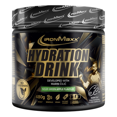 Hydration Drink Pulver - 480g Dose – Sour Green Apple Flavour - Marin Cilic