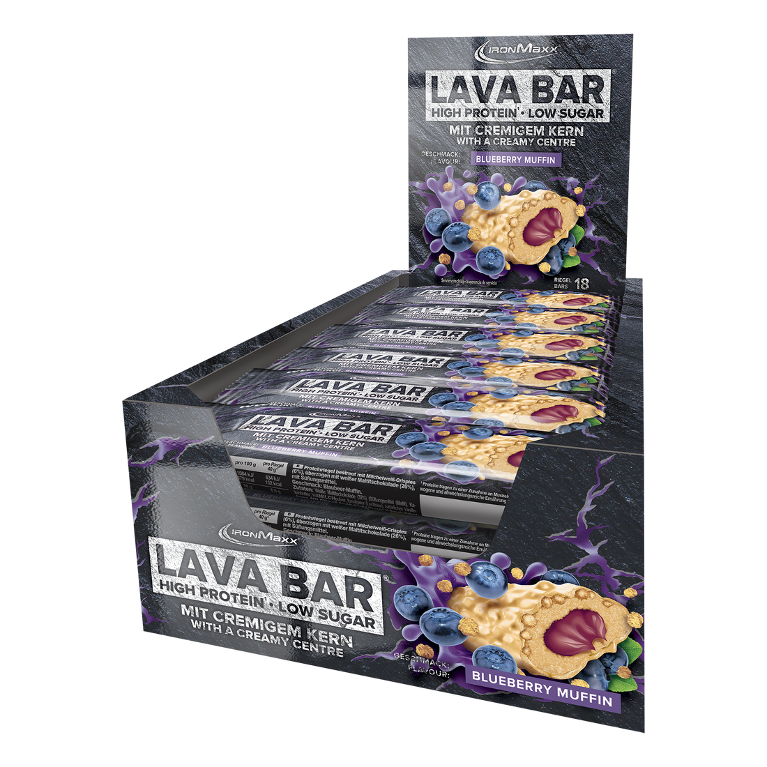 Lava Bar Protein Riegel (18x40g) - Blueberry Muffin