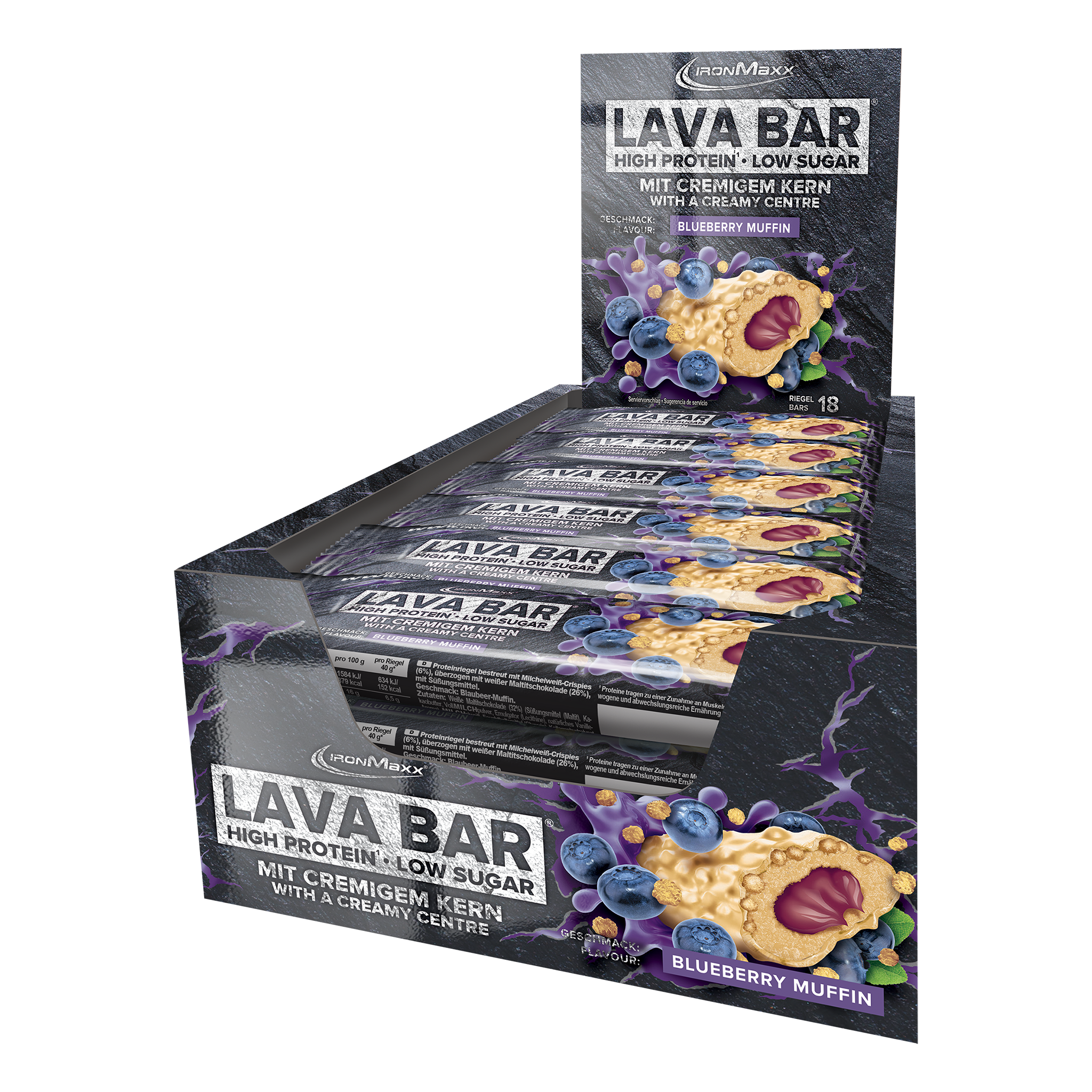 Lava Bar Protein Riegel (18x40g) - Blueberry Muffin