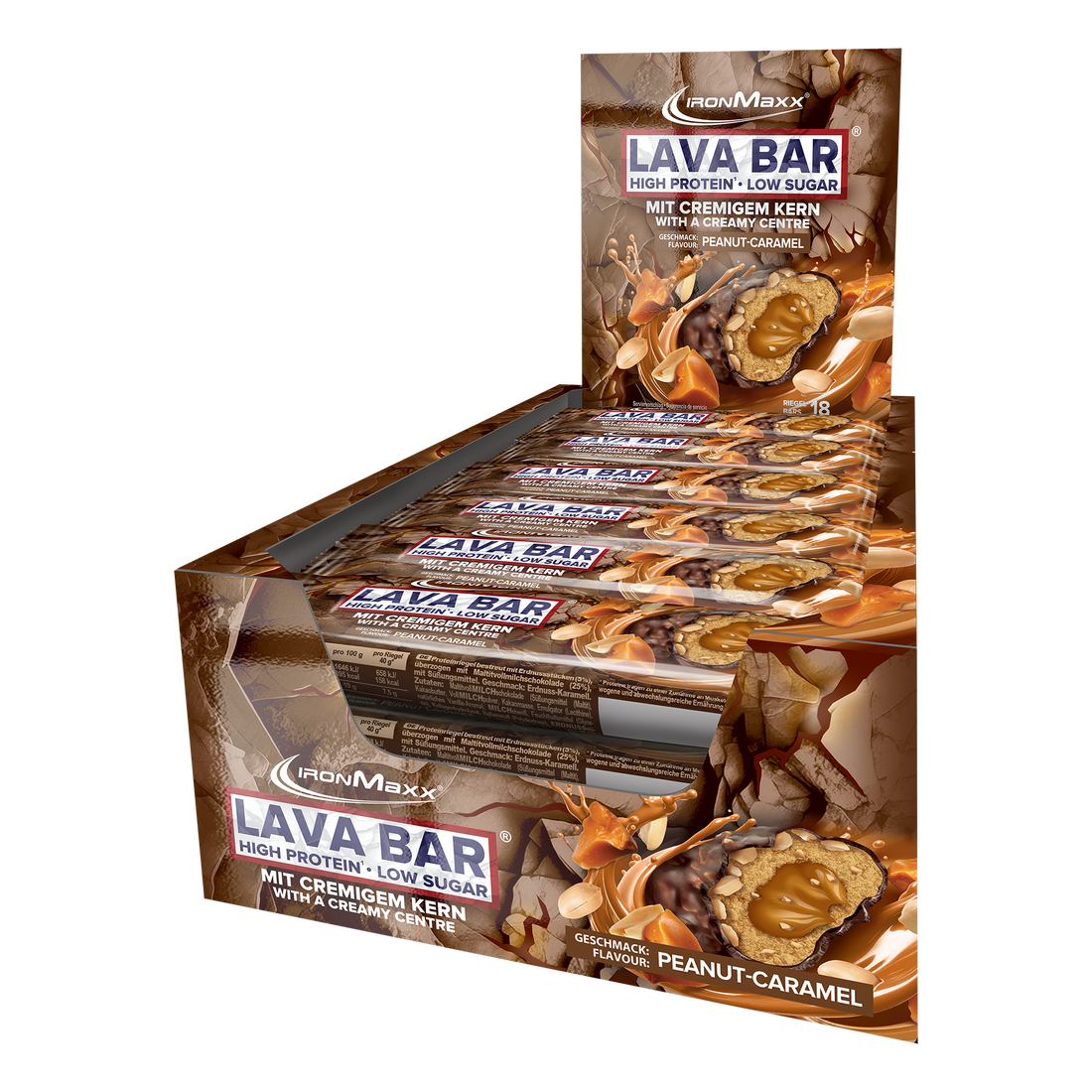 Lava Bar Protein Bar (18x40g Tray) - Peanut Caramel