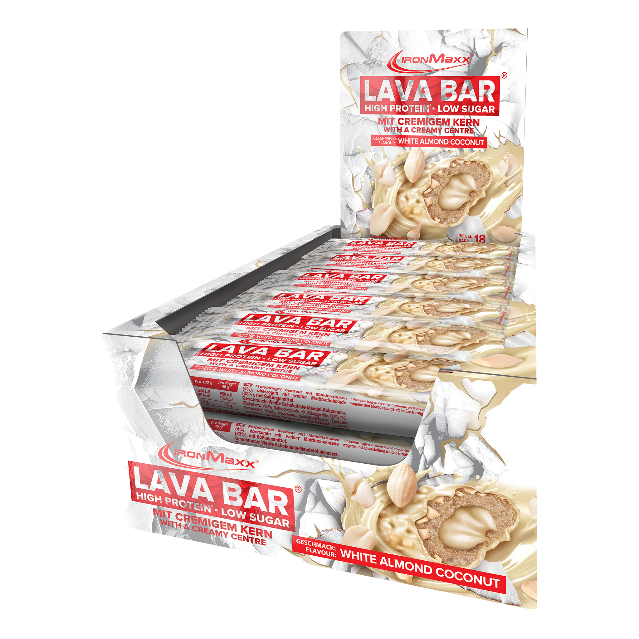Lava Bar Protein Bar - (18x40g) White Almond Coconut