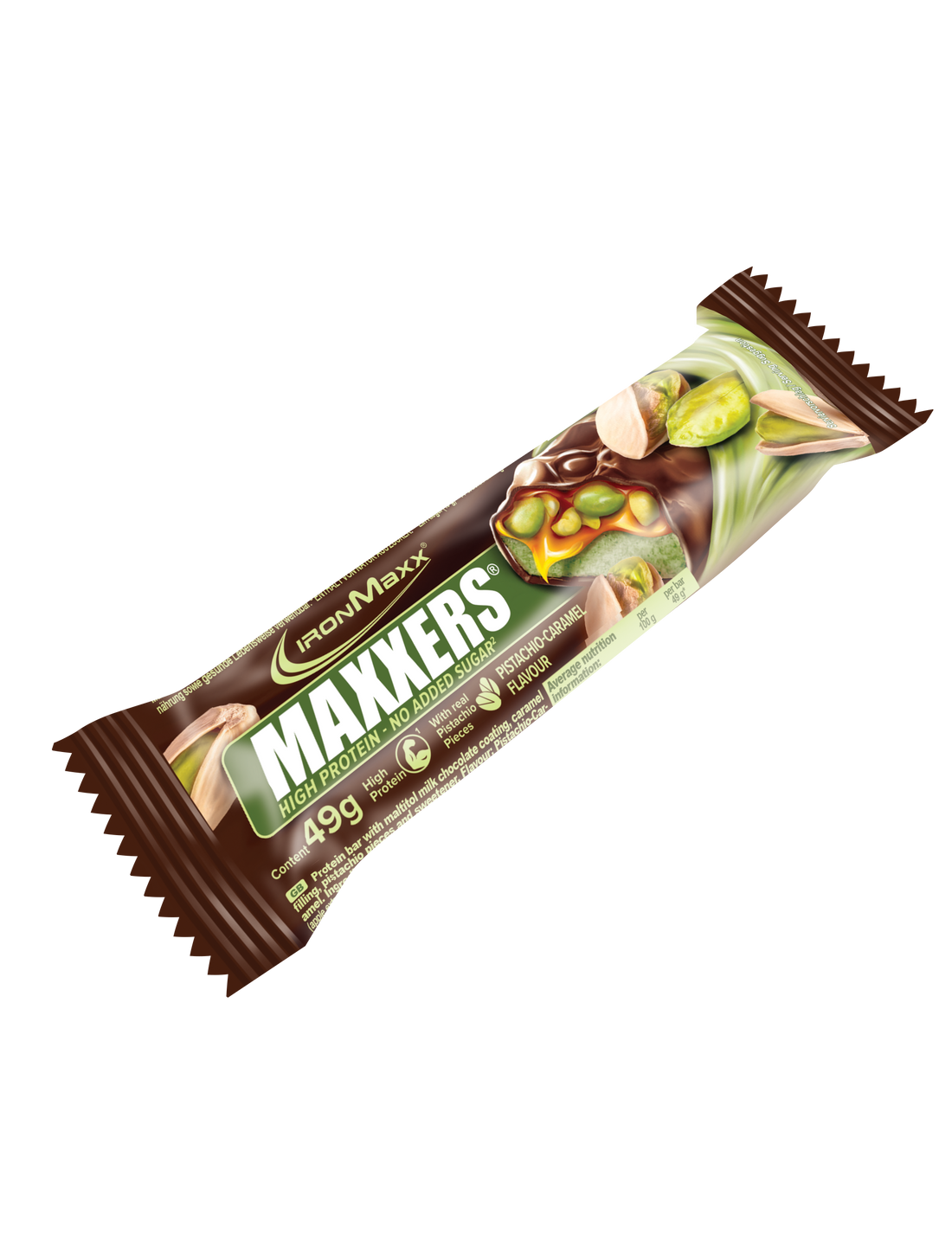 Maxxers (49g) - Milk Choc Pistachio Caramel