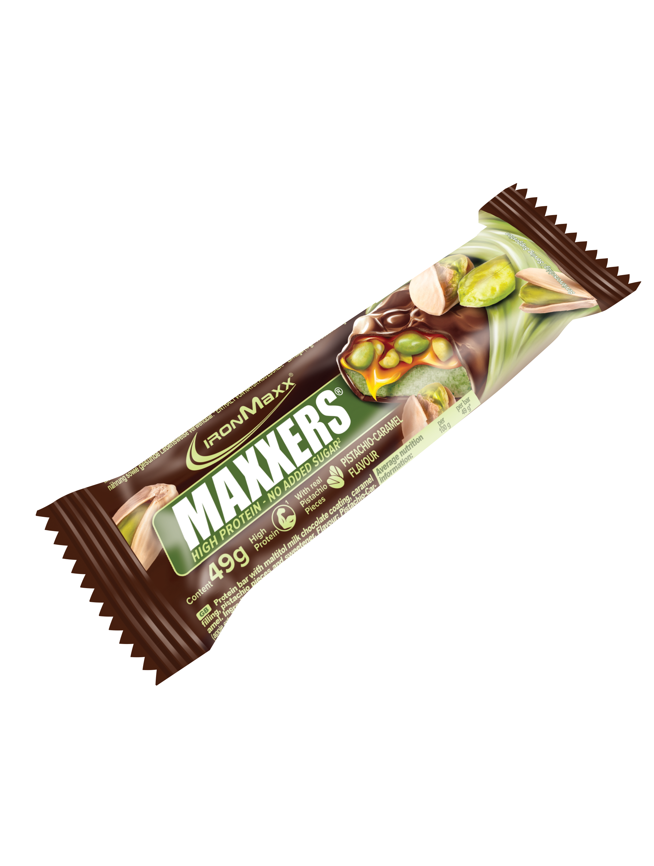 Maxxers (49g) - Milk Choc Pistachio Caramel