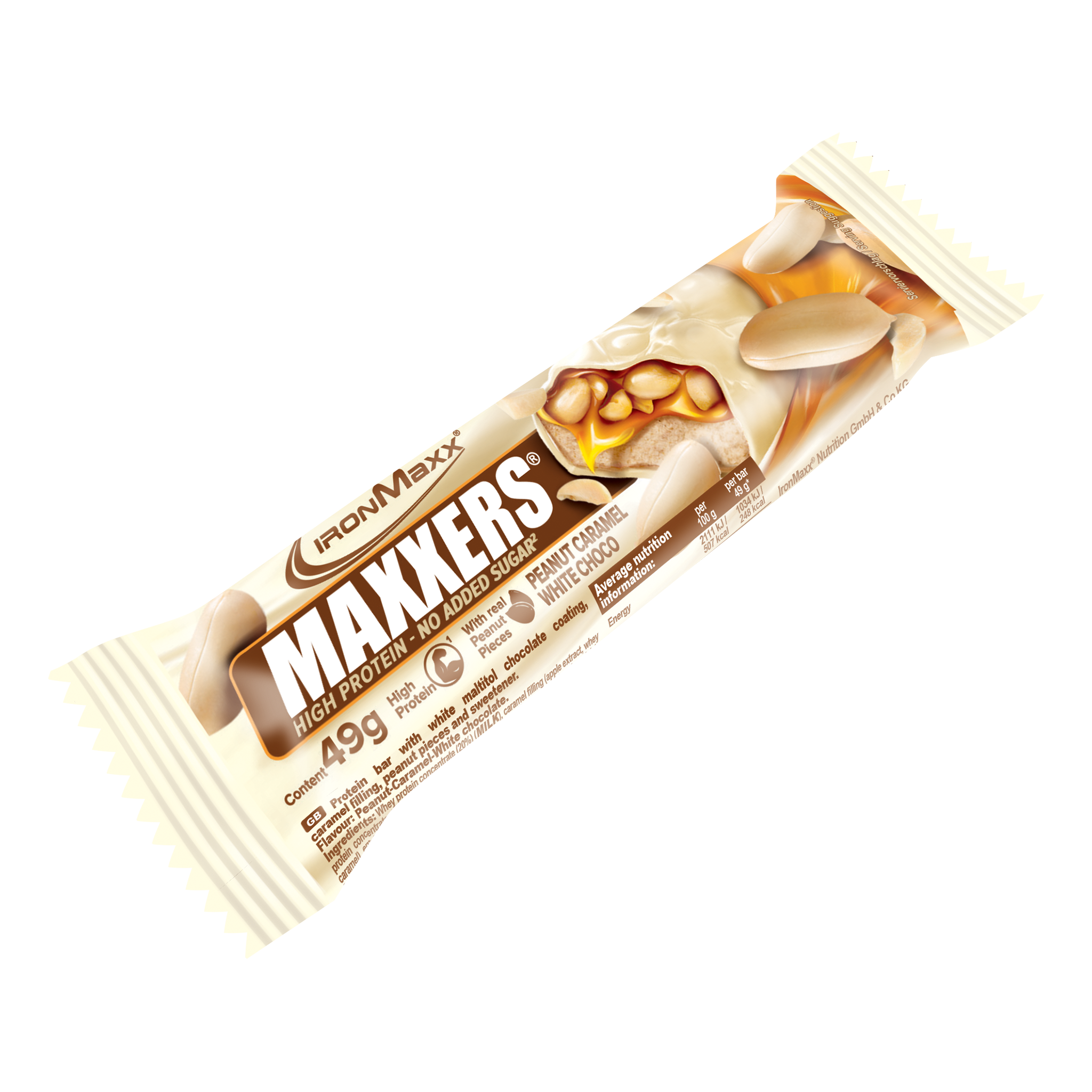 Maxxers - White Choc Peanut Caramel 49g