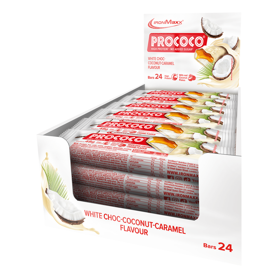 Prococo® - 24x48g Tray - White Choc  Coconut Caramel