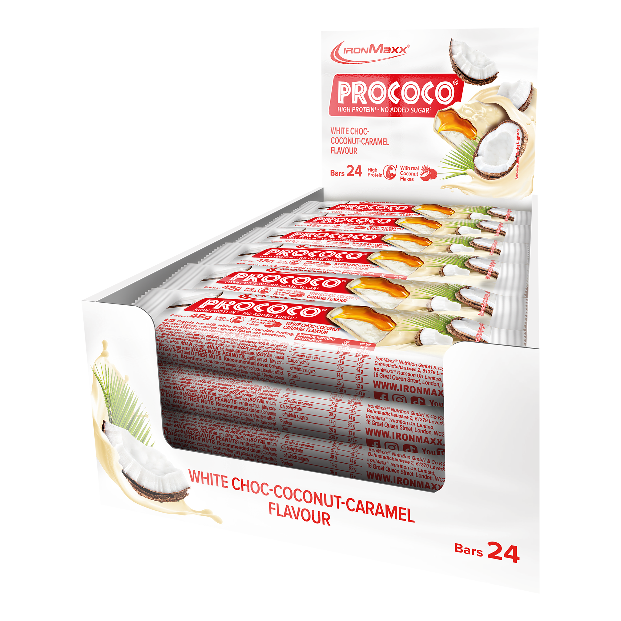 Prococo® - 24x48g Tray - White Choc  Coconut Caramel