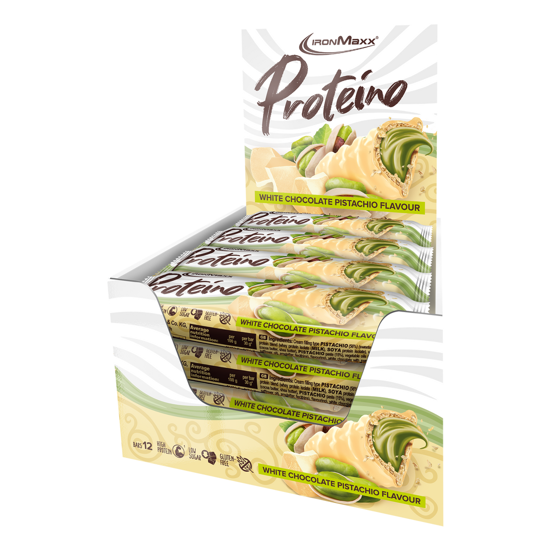 Proteino (12x30g) - White Chocolate Pistachio