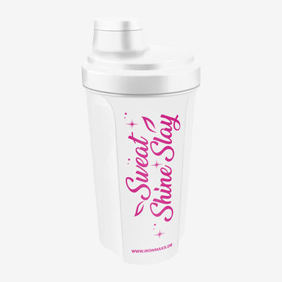 Shaker (700ml) - Weiß Rosa "Sweat Shine Slay"