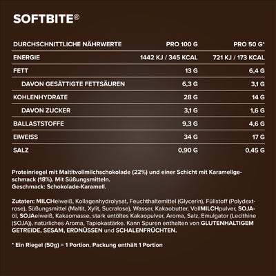Softbite (12x50g) - Caramel Chocolate