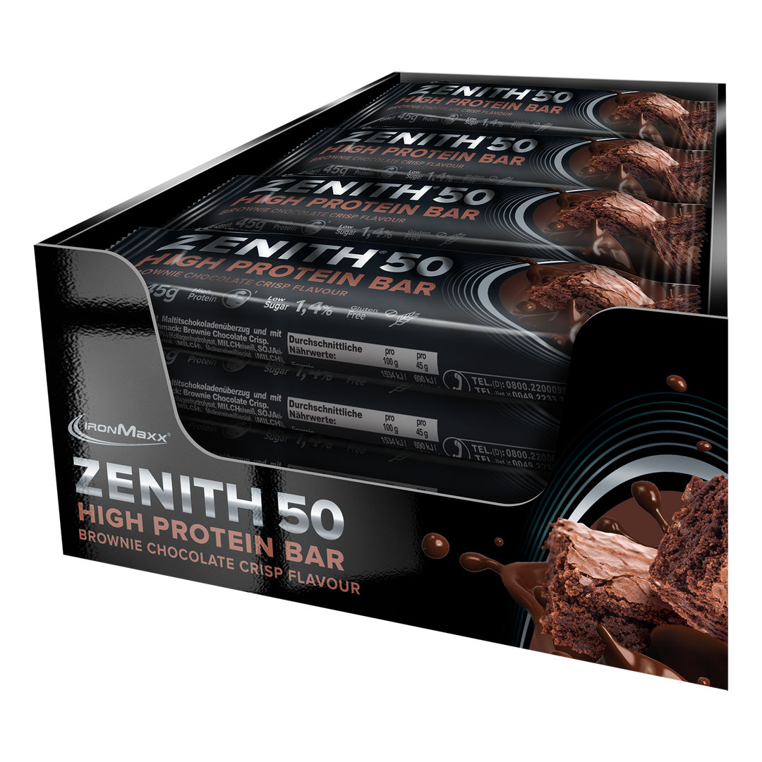 ZENITH 50 Proteinriegel (16x45g) - Brownie Chocolate Crisp