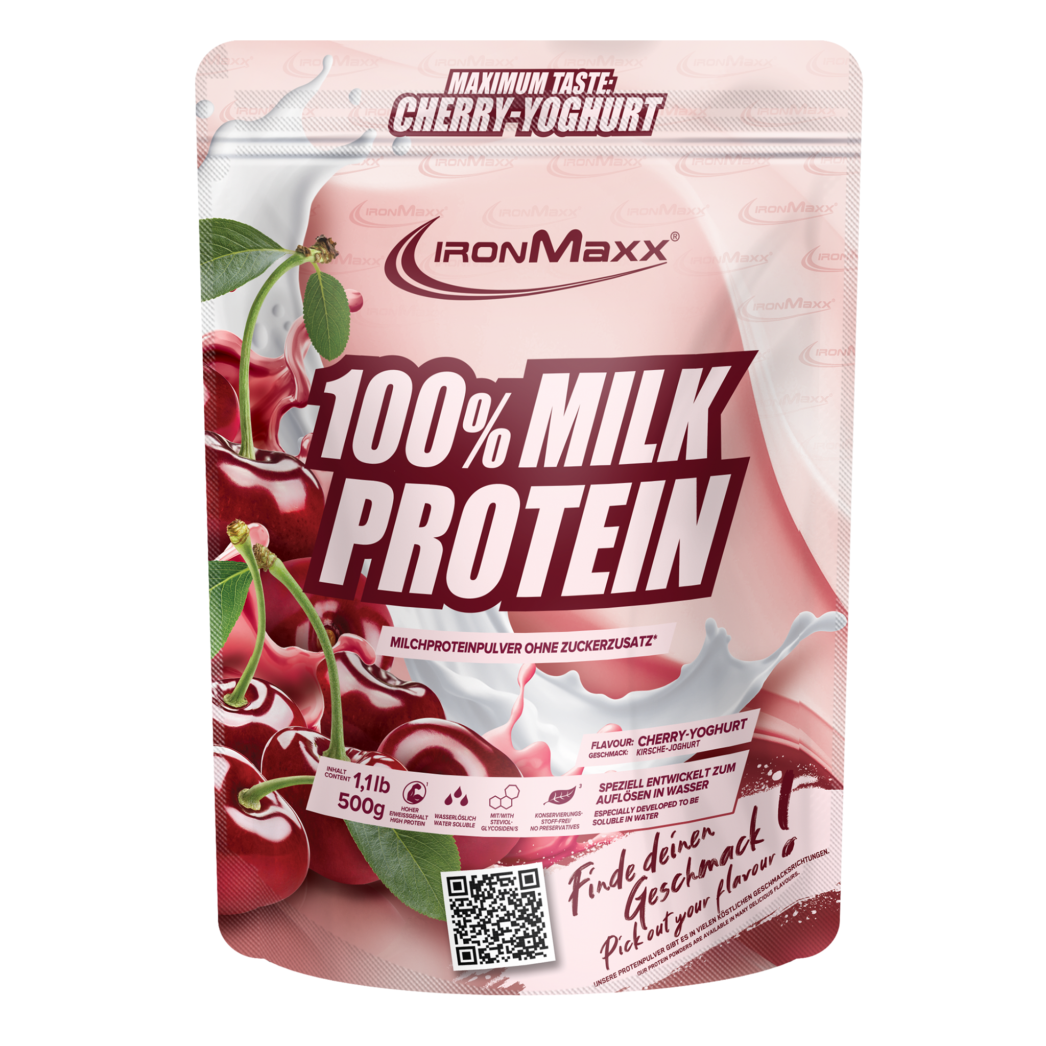 100% Milk-Protein 500g Beutel Cherry-Yoghurt