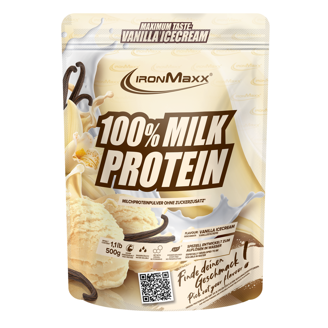 100% Milk-Protein 500g Beutel Vanilla Ice Cream
