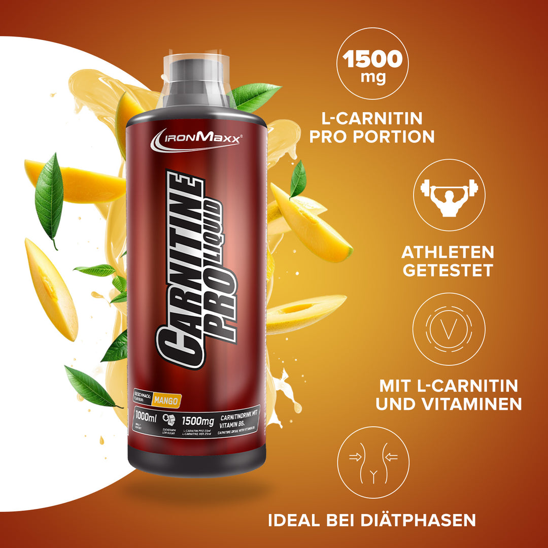 Fatburner Carnitin Pro Liquid Carnitine Pro Liquid Mango 1000ml - Jetzt kaufen IronMaxx Nutrition Fatburner Carnitin Pro Liquid Carnitine Pro Liquid Mango 1000ml - Jetzt kaufen IronMaxx Nutrition
