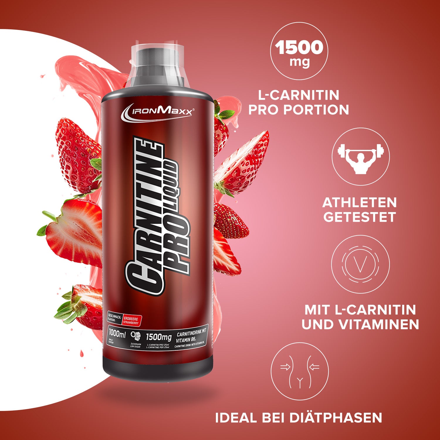 Carnitine Pro Liquid (1000ml) - Erdbeere