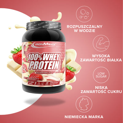 100% <tc>Whey Protein</tc> (900g) - Biała czekolada <tc>Strawberry</tc>