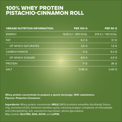 100% Whey Protein (500g) - Pistachio Cinnamon Roll