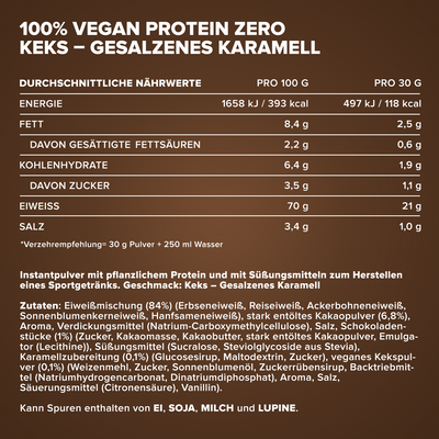 100% Vegan Protein Zero (500g) - Dark Cookie Salted Caramel