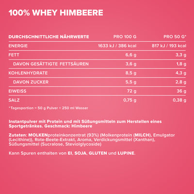 100% Whey Protein (2350g) - Himbeere